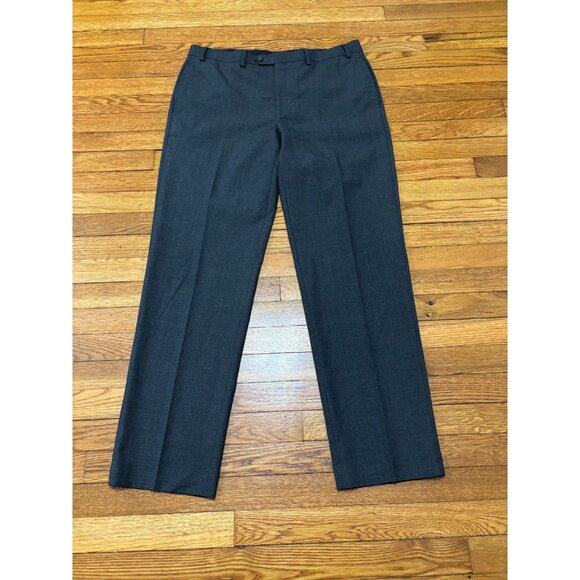 Lauren Ralph Lauren Mens Dress Pants Sz 36x32 Gray 120's Wool Blend Flat Front - Picture 1 of 7